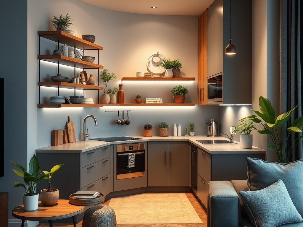 Przechowywanie w aneksie kuchennym w salonie: praktyczne rozwiązania i organizacja przestrzeni